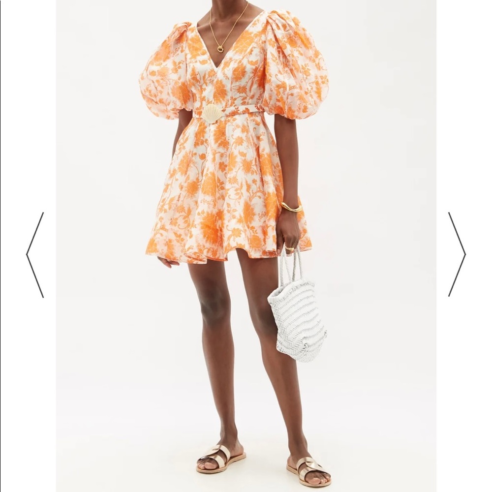 Zimmermann Orange Floral Mini Dress